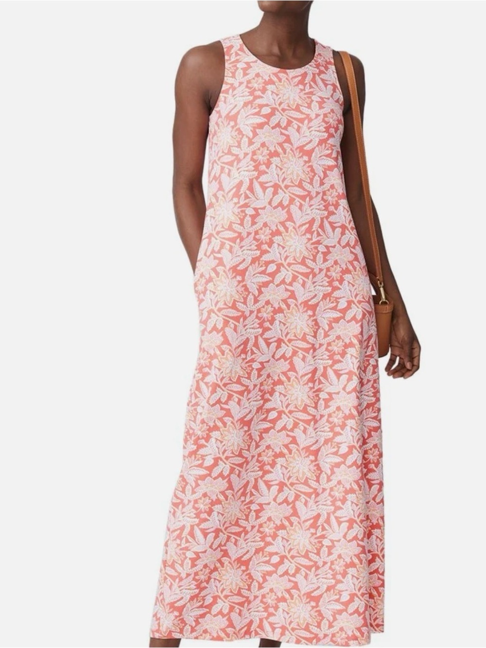 J.Mclaughlin Seira Maxi Dress Women's Small Sleeveless Coral Bloomsbury NEW 3159